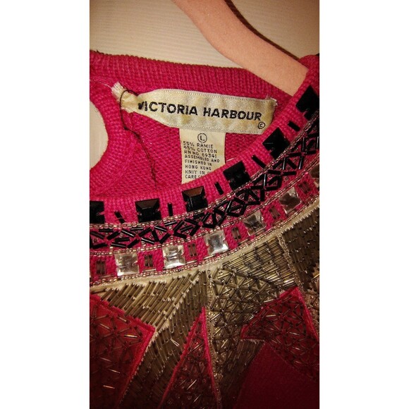 Vintage Magenta pink Victoria Harbour Sweater Size L - Picture 4 of 5